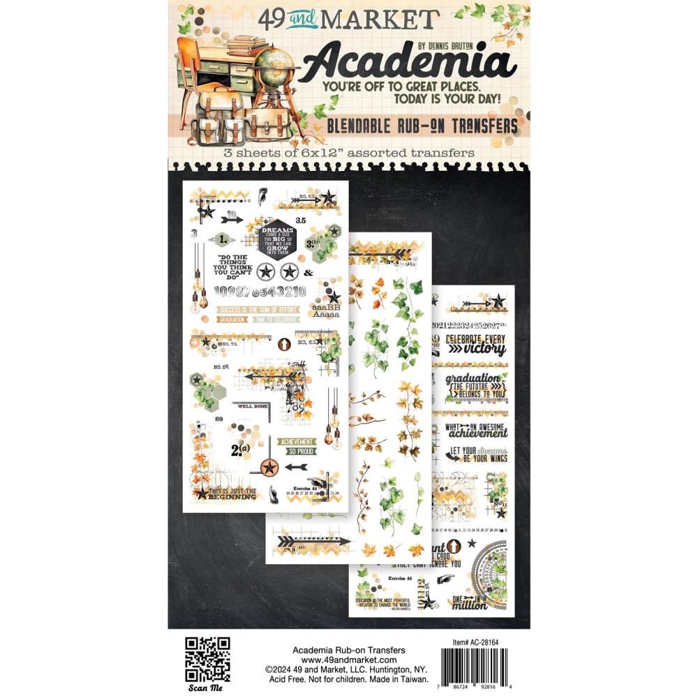 49 &amp; Market - Academia Collection - Rub On Transfers - AC28164