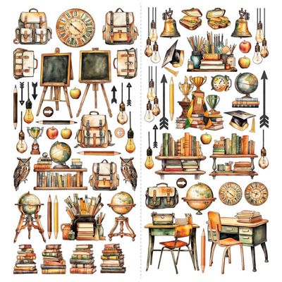 49 &amp; Market - Academia Collection - Laser Cut Out - Elements - AC28171 - 6" x 12" (4 Sheets)