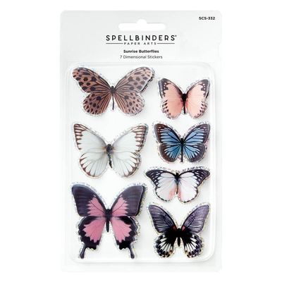 Spellbinders Paper Arts - Timeless Stickers - Sunrise Butterflies - SCS-332 - 7 pcs