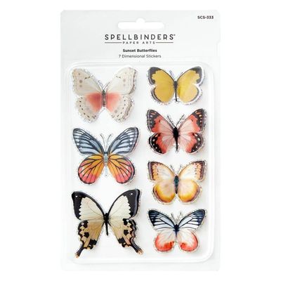 Spellbinders Paper Arts - Timeless Stickers - Sunset Butterflies - SCS-333 - 7 pcs