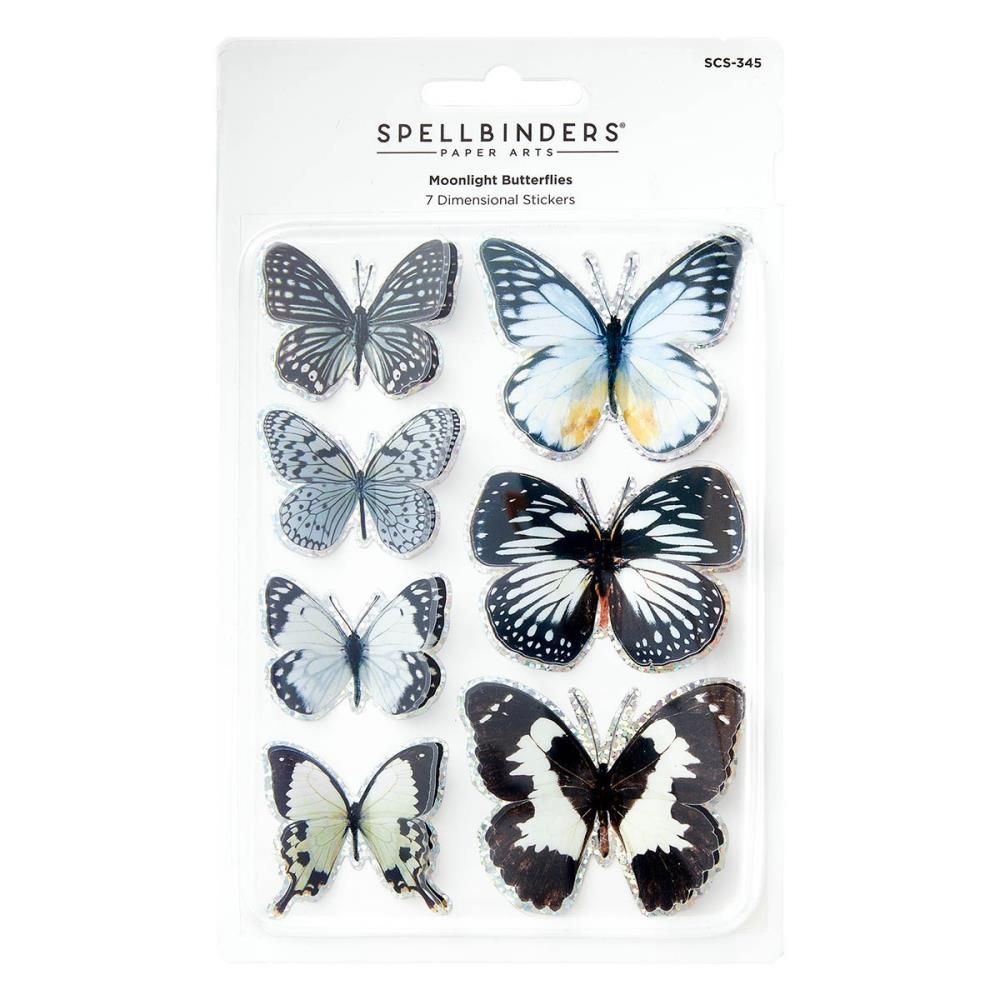 Spellbinders Paper Arts - Timeless Stickers - Moonlight Butterflies - SCS-345 - 7 pcs