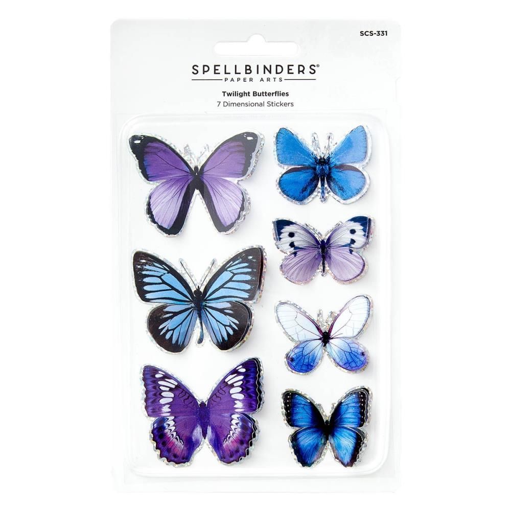 Spellbinders Paper Arts - Timeless Stickers - Twilight Butterflies - SCS-331 - 7 pcs