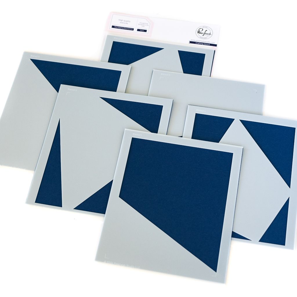 PinkFresh Studio - Delightful Collection - Overlapping Geometrics - Layered Stencil - 242524 - 6pcs