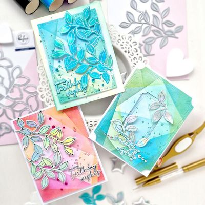 PinkFresh Studio - Delightful Collection - Overlapping Geometrics - Layered Stencil - 242524 - 6pcs