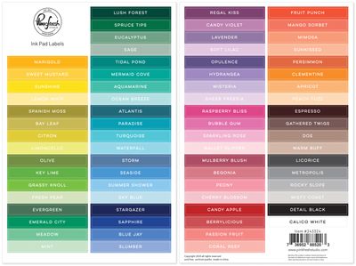 PinkFresh Studio - Ink Pad Labels - Full Size pads only - 74 pcs - 243324