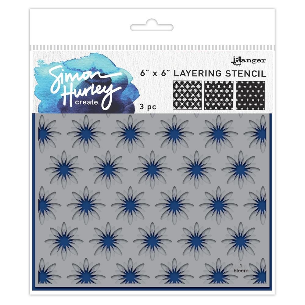 Simon Hurley Creates - Layering Stencil - In Bloom - HUR80992 - 3 pcs