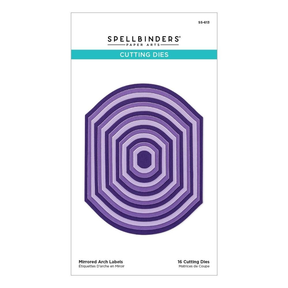 Spellbinders Paper Arts - Mirrored Arch Labels - Etched Die Set - S5-613 - 18 pcs