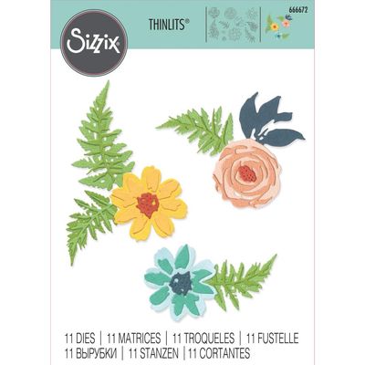 Sizzix - Thinlets Die Set - Flowers &amp; Ferns - 666672 - 11 pcs