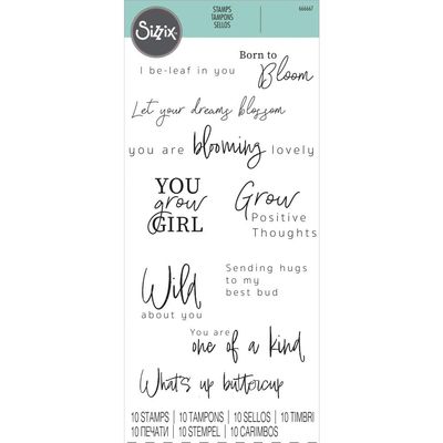 Sizzix - Clear Acrylic Stamp  Set - Born To Bloom - 666667 - 10 pcs