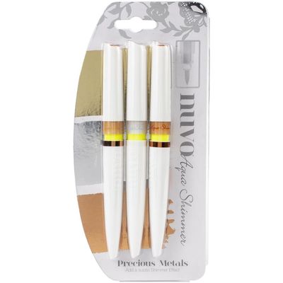 Nuvo - Aqua Shimmer Pens - Precious Metal - Gold Silver &amp; Copper - 883N - 3 Pens