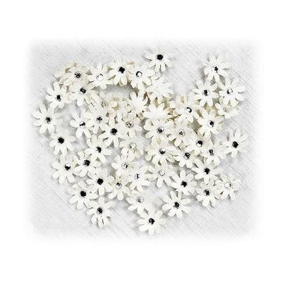 Nicole Crafts - Little Birdie - Beaded Micro Petals - Flowers - Moonlight - CR69385 - 60 pcs