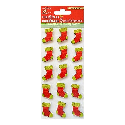 Nicole Crafts - Little Birdie - Christmas Embellishments - Foam Shapes - Christmas Stockings - CR73823