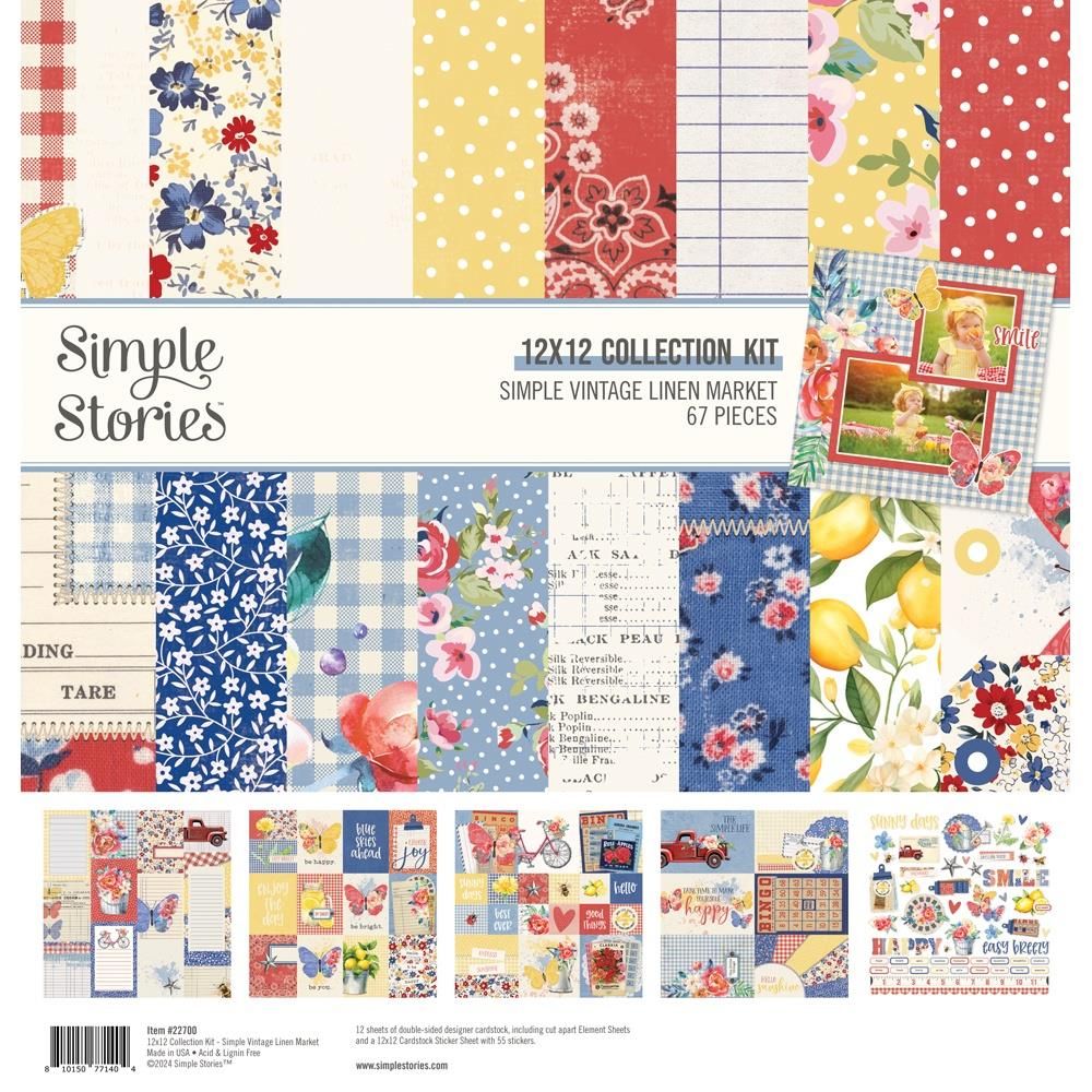 Simple Stories - Simple Vintage Linen Market Collection - 12 x 12 Paper Pack - SVLM22700 - 12 sheets