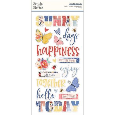 Simple Stories - Simple Vintage Linen Market Collection - Stickers - Foam - SVLM22724 - 41pcs
