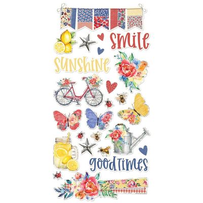 Simple Stories - Simple Vintage Linen Market Collection - Stickers - Chipboard - SVLM22621 - 25pcs