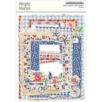 Simple Stories - Simple Vintage Linen Market Collection - Chipboard Frames - SVLM22727 - 6 pcs
