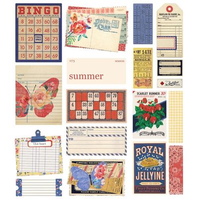 Simple Stories - Simple Vintage Linen Market Collection - Ephemera - SVLM22725 - 18 pcs