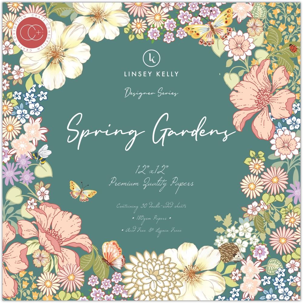 Craft Consortium - Designer Series - By Linsey Kelly - Spring Garden Collection - 12 x 12 Paper Pad - CCDPAD002 - 30 Sheets