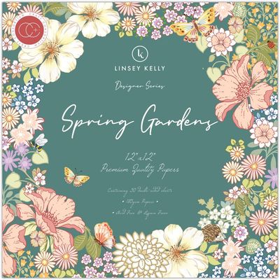 Craft Consortium - Designer Series - By Linsey Kelly - Spring Garden Collection - 12 x 12 Paper Pad - CCDPAD002 - 30 Sheets