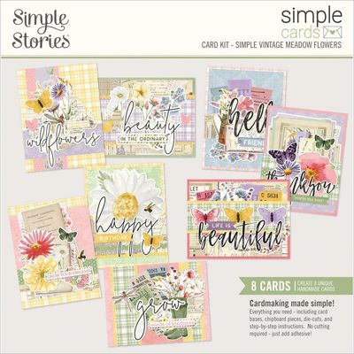 Simple Stories - Simple Vintage Meadow Flowers Collection - Card Kit - SVMF226354 - 8 Cards