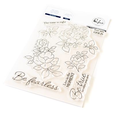 PinkFresh Studio - Happiness Collection - Be Fearless - Photopolymer Clear Stamp - 4&quot; x 6&quot; - 242624 - 6pcs