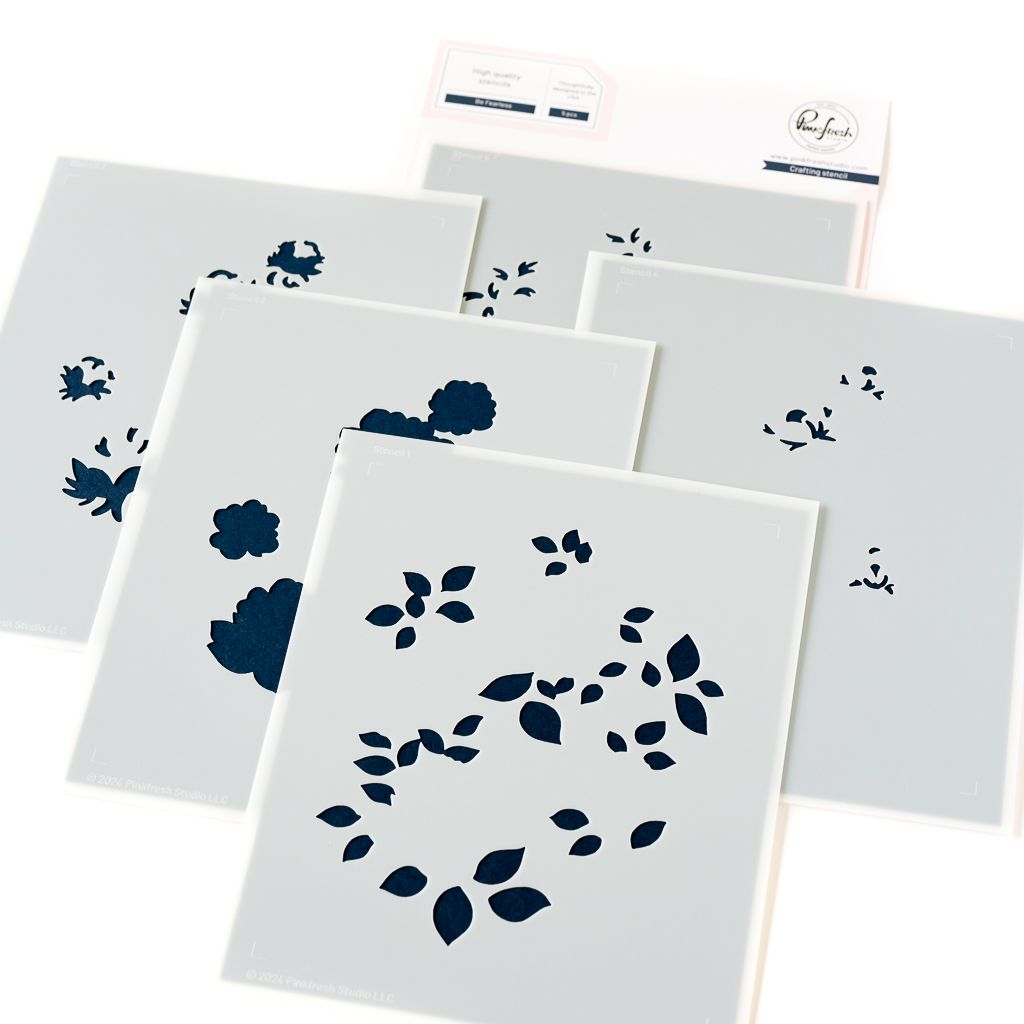 PinkFresh Studio - Happiness Collection - Be Fearless - Layered Stencil - 242824 - 5 pcs