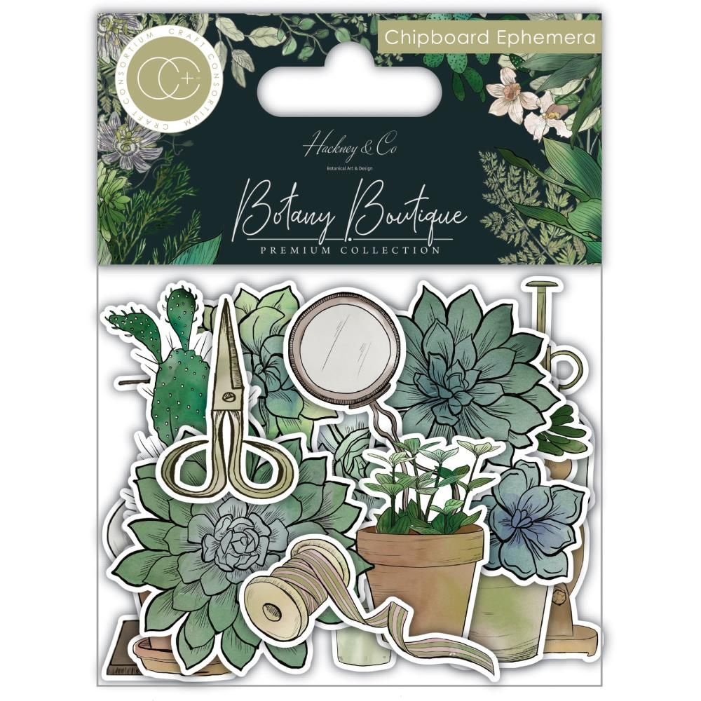 Craft Consortium - Botany Boutique Collection - Ephemera - CCEPH011 - 29 pcs