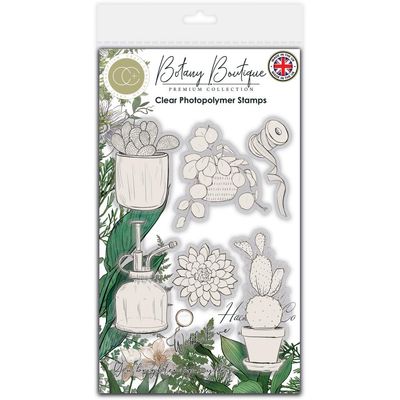 Craft Consortium - Botany Boutique Collection - Clear Polymer Stamp Set - Cactus - CCSTMP092 - 8 pcs