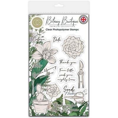 Craft Consortium - Botany Boutique Collection - Clear Polymer Stamp Set - Orchid - CCSTMP093 - 15 pcs