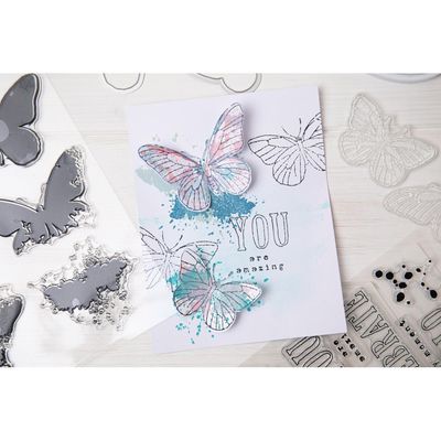 49 and Market - Sizzix - Framelits - Stamp and Dies Sets - Butterflies - 666634