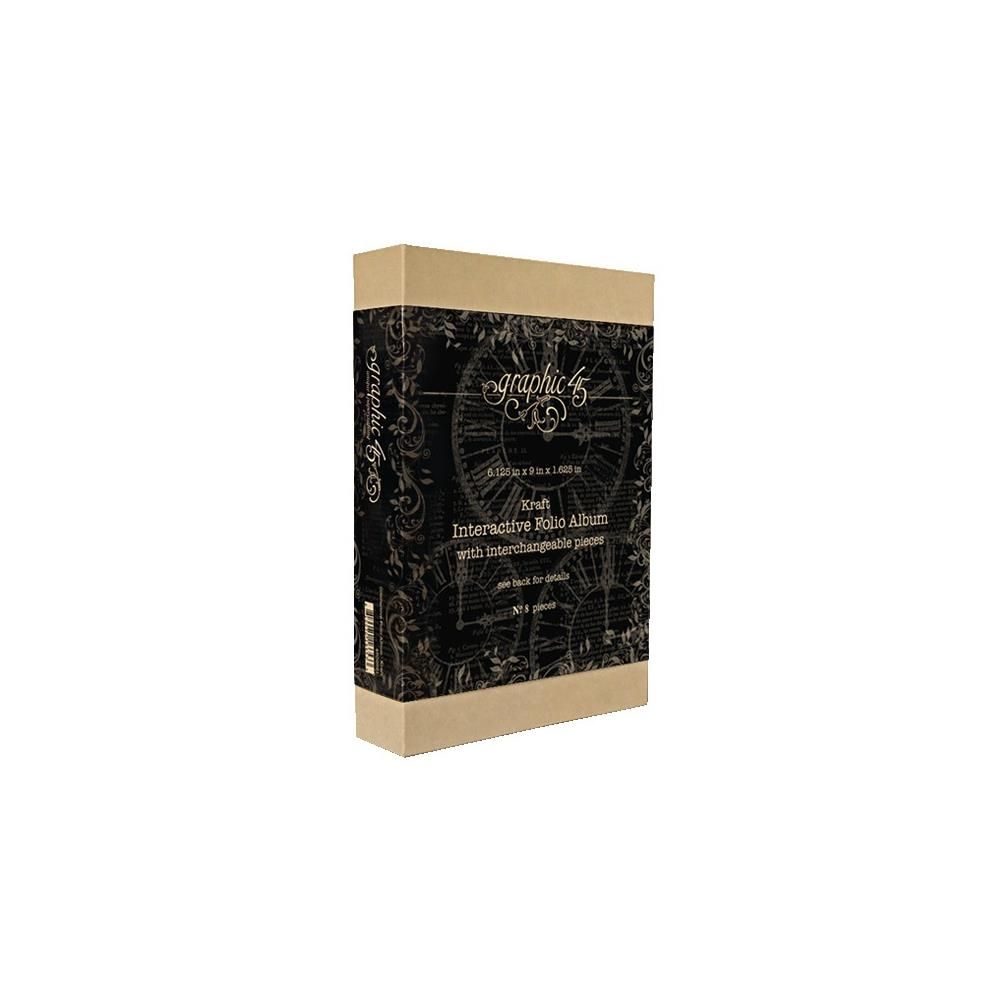 Graphic 45 - Staples Mini Album - Inc Interactive Pages - Portrait - Kraft - G4502921 - 6.25&quot; x 9&quot; x 1.65&quot;