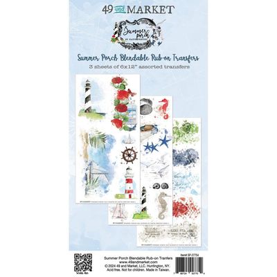 49 &amp; Market - Summer Porch Collection - Rub On Transfer - Blendable - 6&quot; x 12&quot; - SP27754