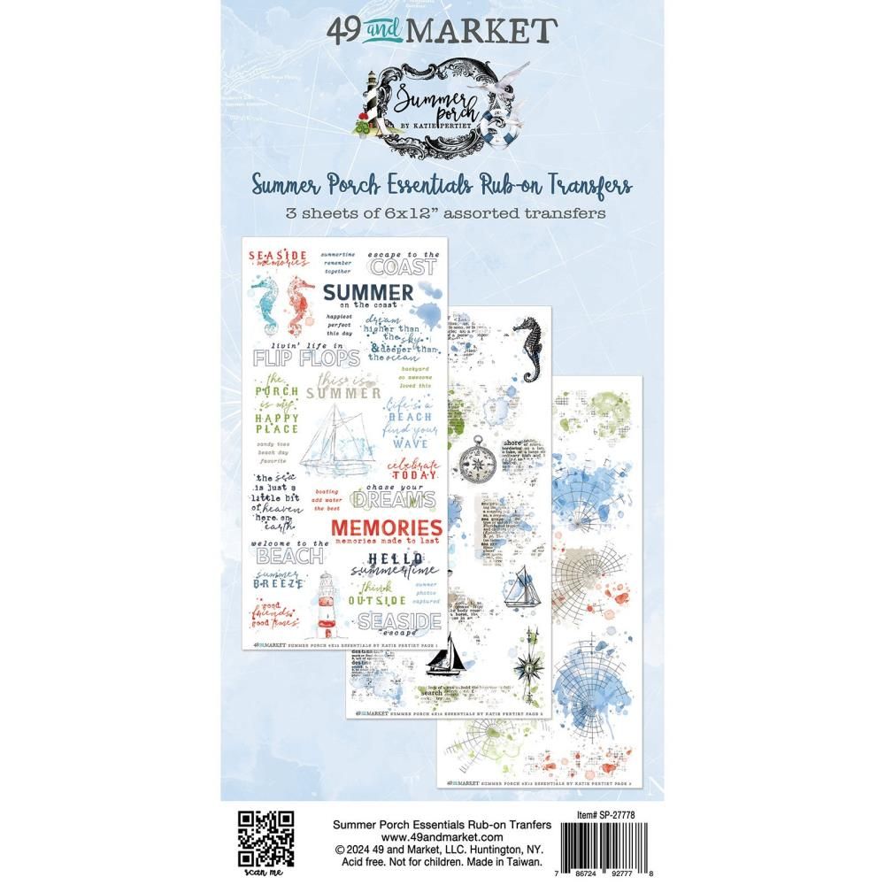 49 &amp; Market - Summer Porch Collection - Rub On Transfer - Essentials - 6&quot; x 12&quot; - SP27778