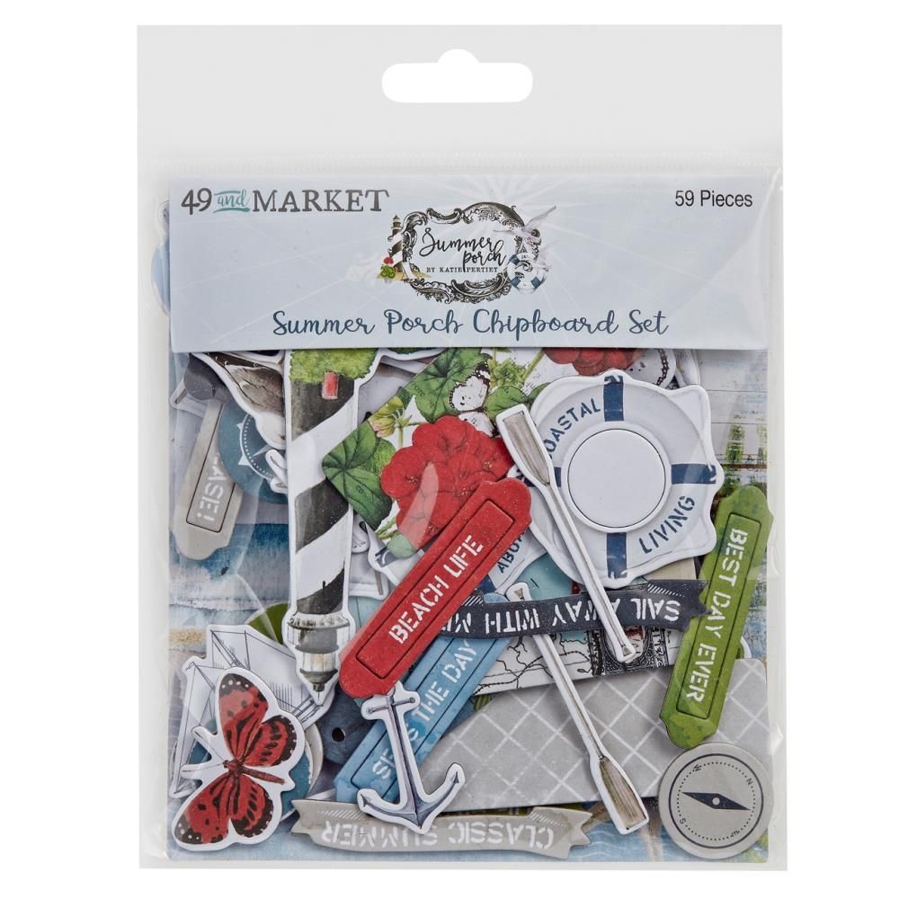 49 &amp; Market - Summer Porch Collection - Chipboard Set - SP27846 - 59 pcs