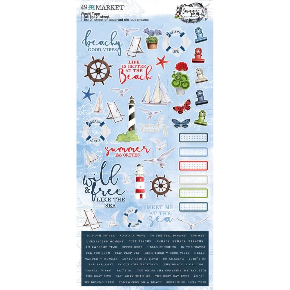 49 &amp; Market - Summer Porch Collection - Washi Sheets -SP27860  - 2 sheets