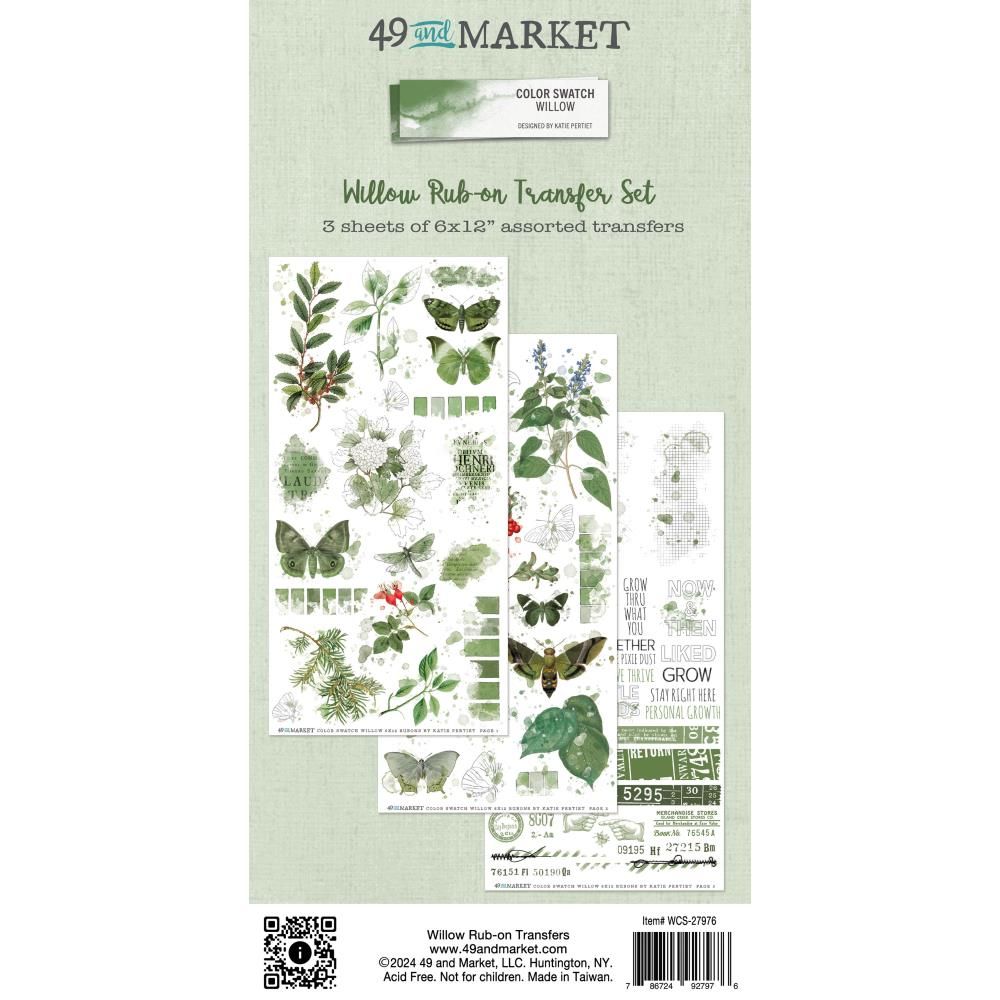 49 &amp; Market - Color Swatch - Willow Collection - Rub On Transfers - WCS27976 - 3 Sheets - 6&quot; x 12&quot;