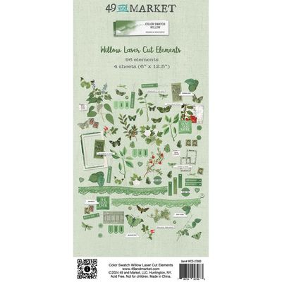 49 &amp; Market - Color Swatch - Willow Collection - Laser Die Cuts - Elements - WCS27983 - 96 pcs