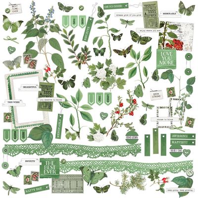 49 &amp; Market - Color Swatch - Willow Collection - Laser Die Cuts - Elements - WCS27983 - 96 pcs