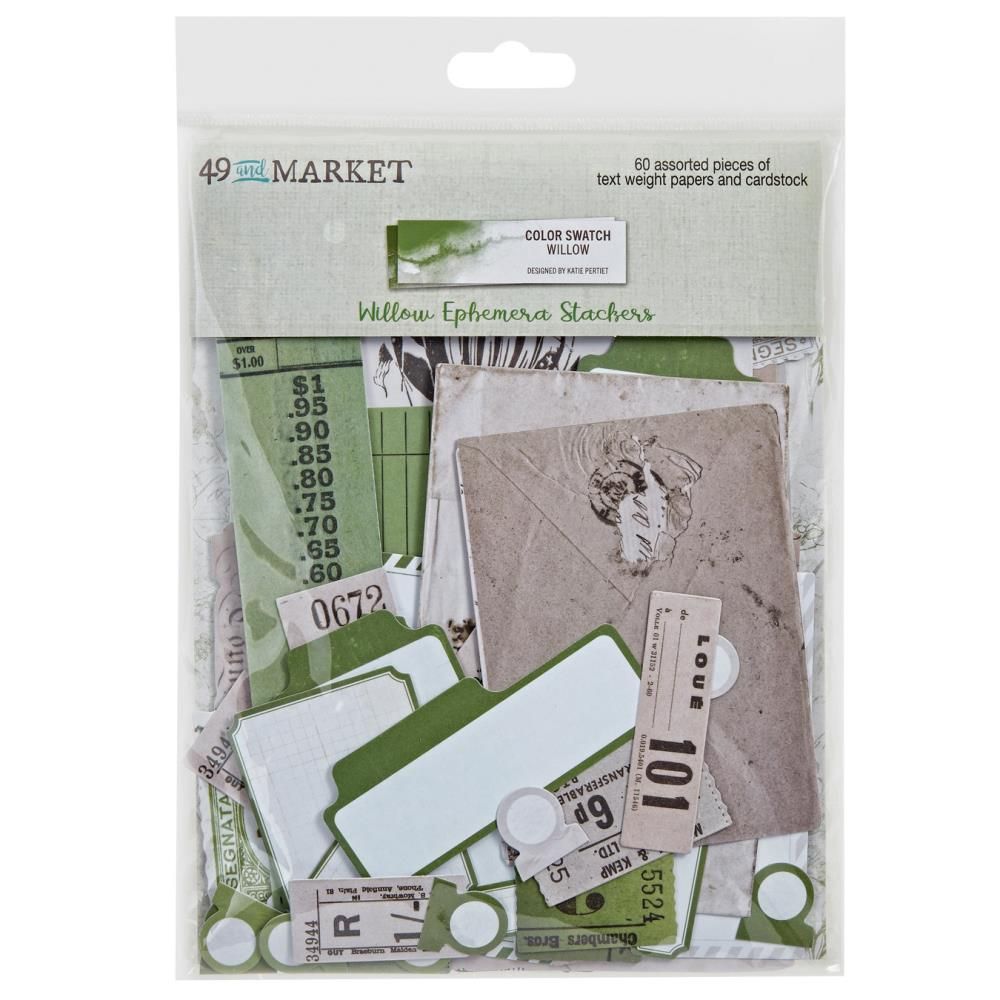 49 &amp; Market - Color Swatch - Willow Collection - Ephemera Stackers - WCS28003 - 60pcs.