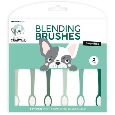 Studio Light Co - Blending Brush Set - Turquoises - 2cm - ESBBRU14- 5 pcs