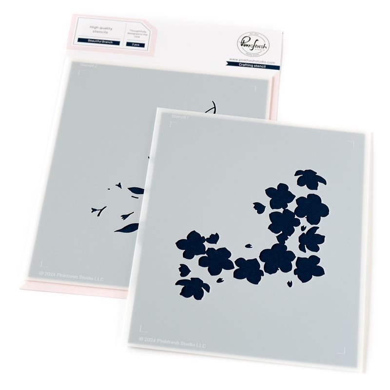 PinkFresh Studio - Happiness Collection - Beautiful Branches - Layered Stencil - 247324 - 2 pcs