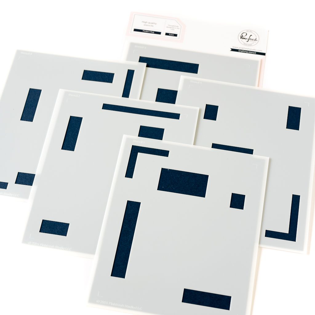 PinkFresh Studio - Happiness Collection - Layered Stencil - Modern Rug - 248324 - 5 pcs
