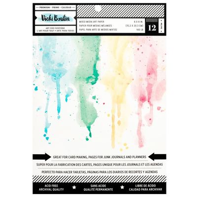 Vicki Boutin - Mixed Media Cardstock - 6&quot; x 8&quot; - 140lb - 12 sheets - 34030774 - 12 sheets - White only