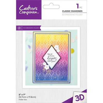 Crafters Companion - 3D Embossing Folders - Classic Diamonds - CC-EDF5-3DCLDI