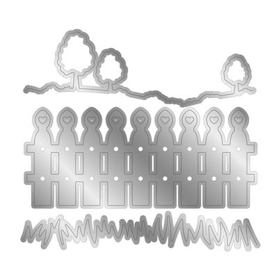 Crafters Companion - Die Set -  Pretty Picket Fence- CC-GC-MD-PRPF - 3 Pcs