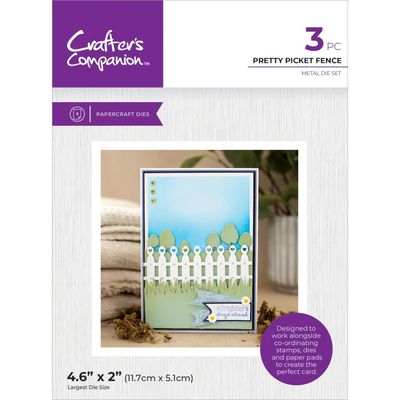 Crafters Companion - Die Set -  Pretty Picket Fence- CC-GC-MD-PRPF - 3 Pcs