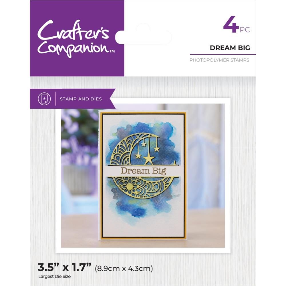 Crafters Companion - Stamp &amp; Die Set -  Dream Big - CC- STD-DRBI - 4 Pcs