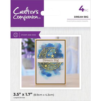 Crafters Companion - Stamp &amp; Die Set -  Dream Big - CC- STD-DRBI - 4 Pcs
