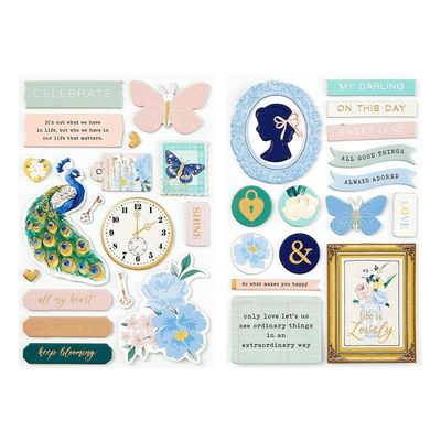 Spellbinders Paper Arts - Rosie&#39;s Studio - Chipboard - Belleview - 168247 - 2 Sheets