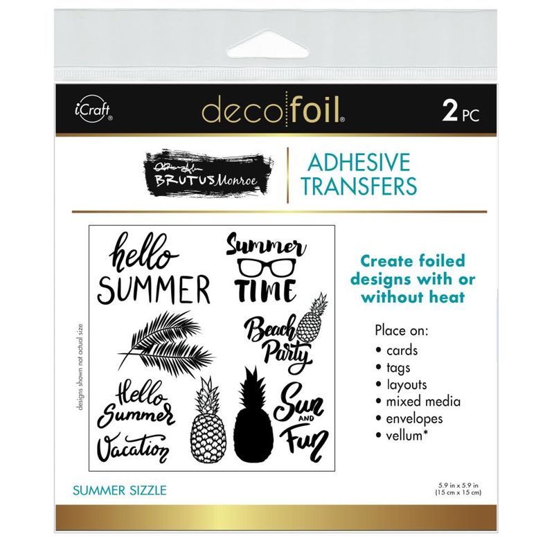 Therm O Web - iCraft &amp; Brutus Munroe - Deco Foil - A2 - Adhesive Transfer Sheets - Summer Sizzle - 19122 - 2 sheets